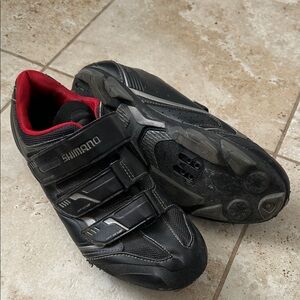 Shimano Black and Red Cycling Shoes